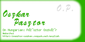 oszkar pasztor business card